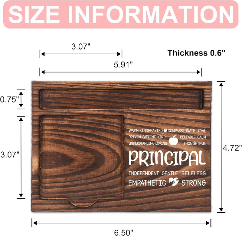 FTONENI Principal Appreciation Gifts, Thank You Gift for Principal, Gifts for Office Coworkers, Sticky Note Holder Wooden Notepad & Pen Holder 6.5" x 4.7" - FTA246 - Image 2